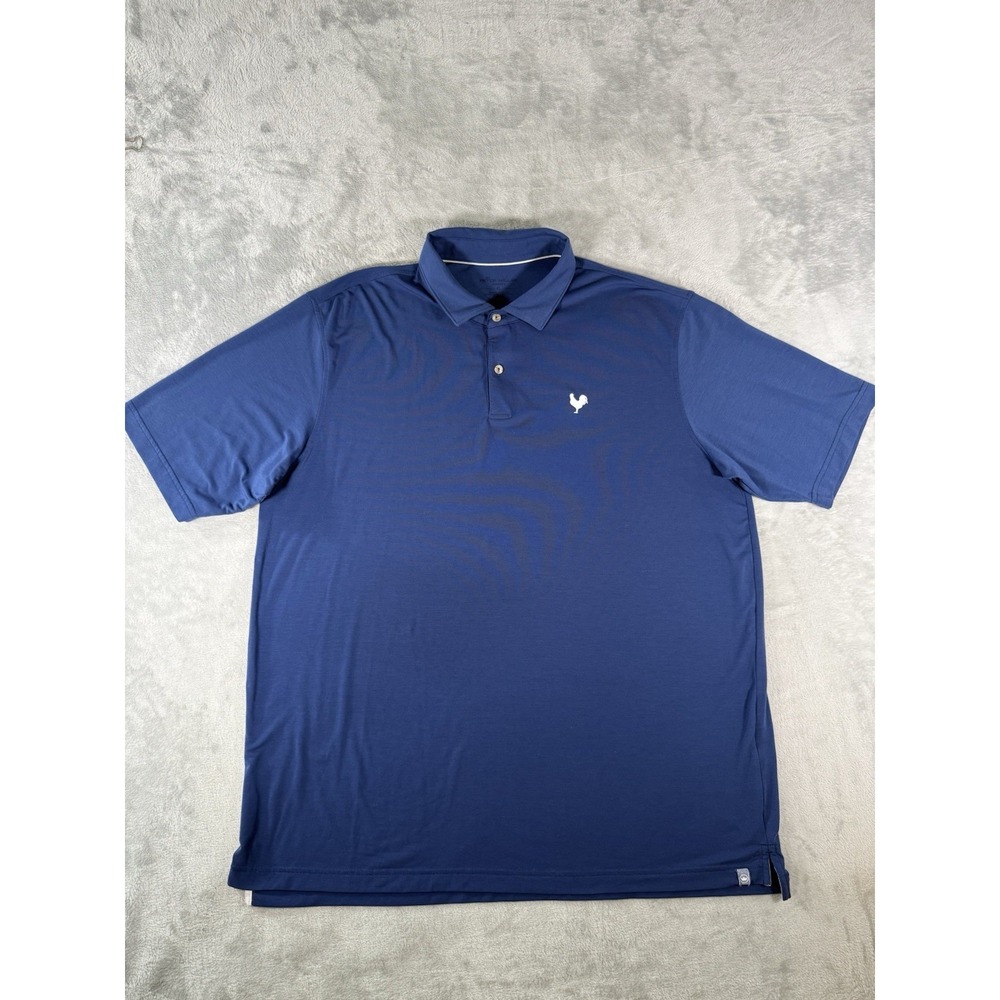Peter Millar Seaside Polo Shirt Mens XL Blue Solid Golf Performance Short Sleeve